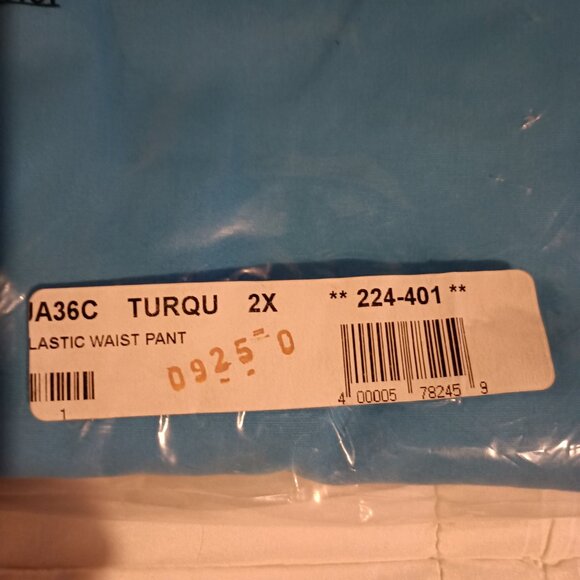 Butter-Soft Scrub Pant Turquoise 2X NWT - Picture 3 of 3